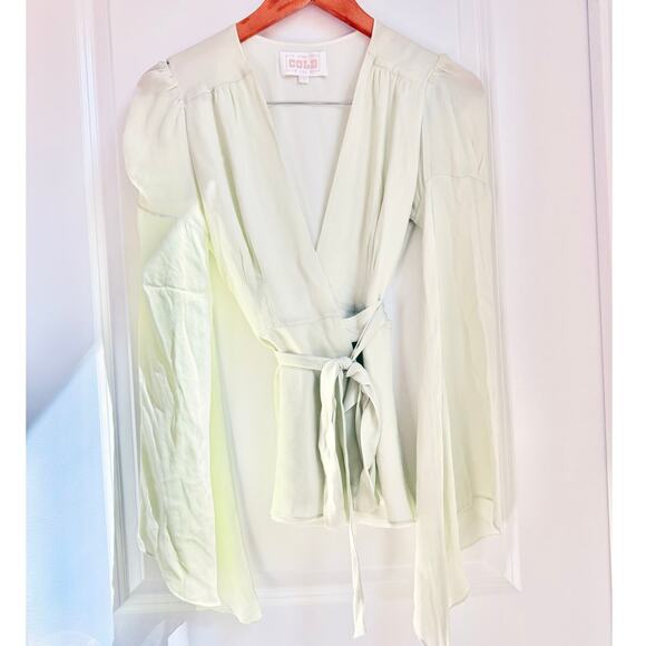 Stone Cold Fox 100% Silk Sage Beverly Blouse Size 1 Bell Sleeve Feminine Chic‎ - Picture 3 of 12